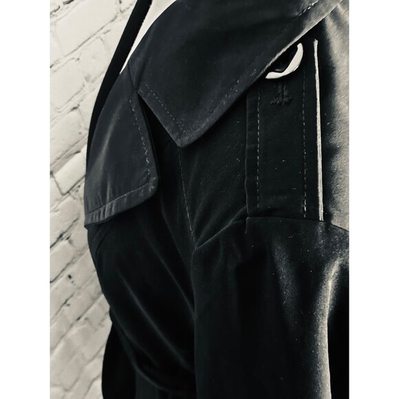 Black Esprit Trench Style Coat With Removable Belt L - Picture 7 of 10
